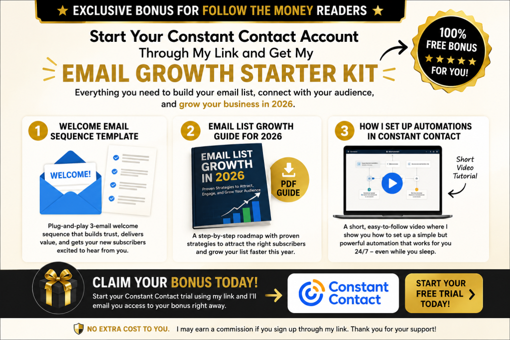 Constant Contact bonus for Follow the Money readers with email growth starter kit